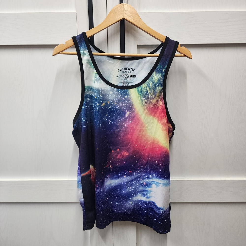 Authentic Pacific Surf Men's Galaxy Tank Top - And Shark JAWS TANK TOP